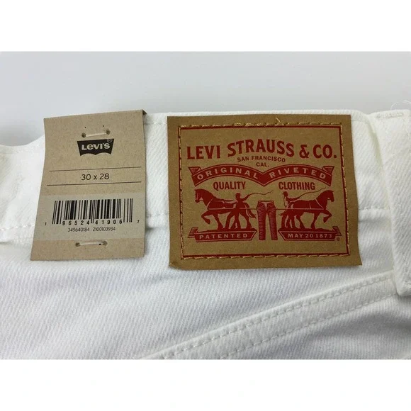 Levi's Wedgie Straight White Jeans Womens 30x28 High Rise Stretch Denim - Picture 5 of 15